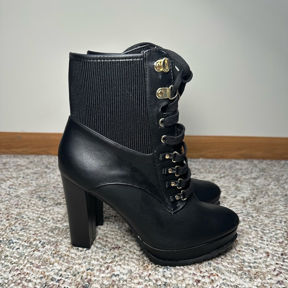 Black Lace Up Bootie